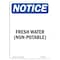 Signmission OSHA Notice, 5" Height, Fresh Water (Non-Potable) Sign, 5" X 3.5", Portrait OS-NS-D-35-V-12921 - alternate 1
